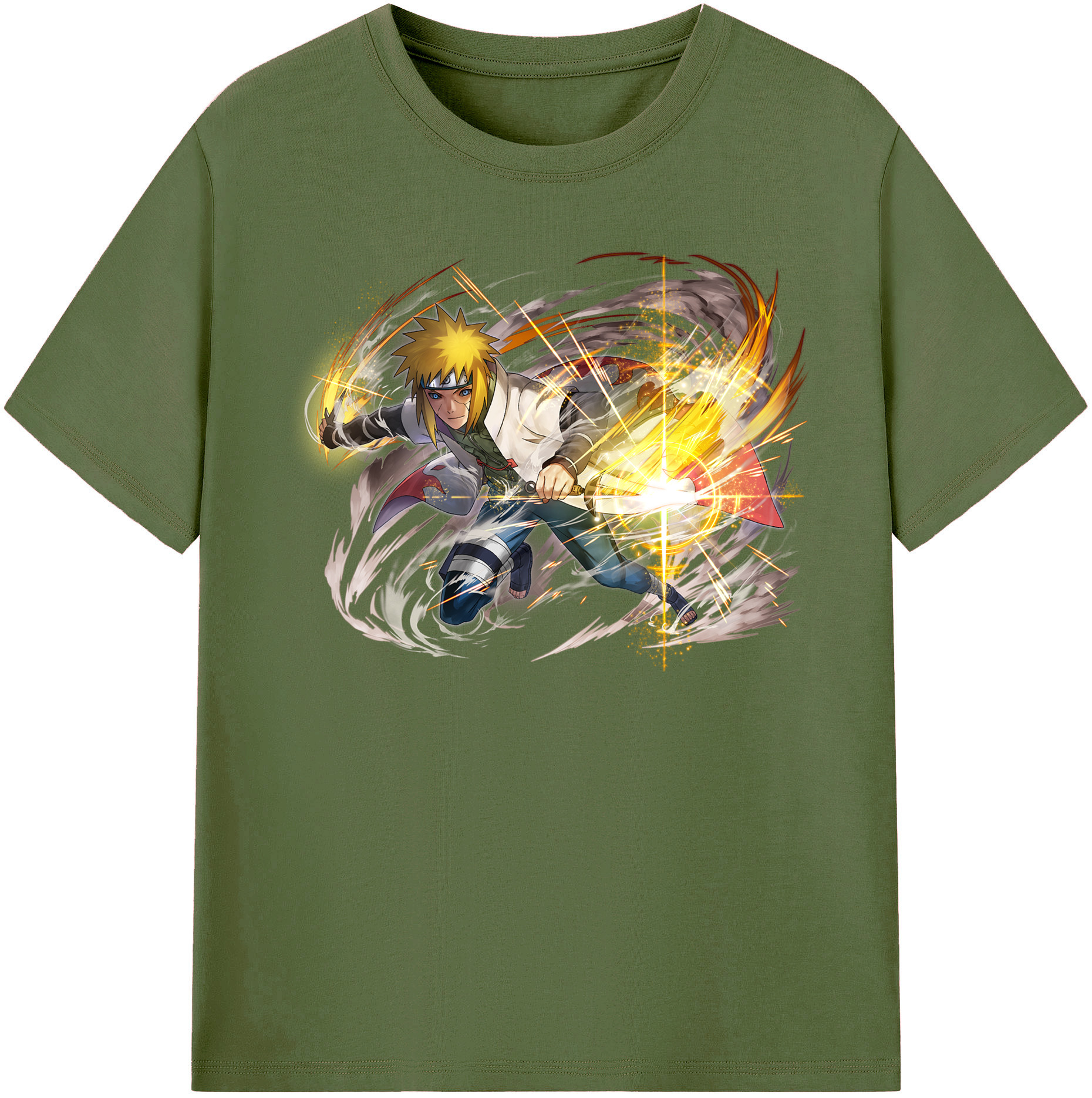 （画像用） NARUTO -ナルト- 波風 ミナト Namikaze Minato 綿100％半袖Tシャツ（フロントプリント）